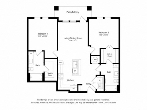 a floor plan of a unit with a 95 sq ft floor